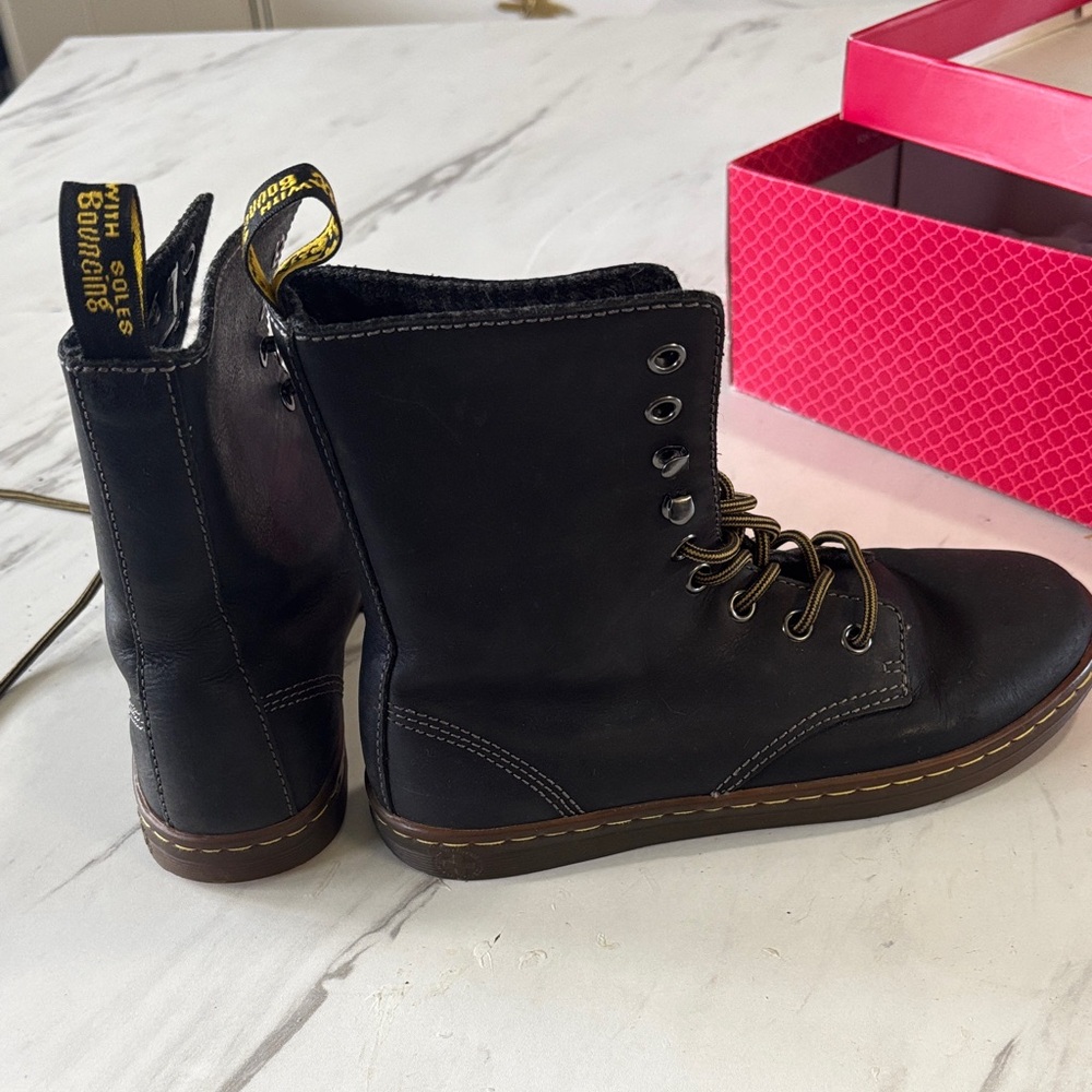 Dr Martins AICWAIC Black Leather Lace-Up Boots size 7